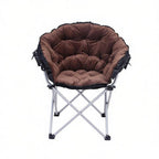 Lounge Chair, Fabric Stool Chair Lazy Couch Chair Lounge Chair Moon Chair Folding Chair Lunch Break Chair 65x65x93cm(Blue)