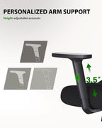 Marsail Ergonomic Office Chair with Lumbar Support and 2D Headrest