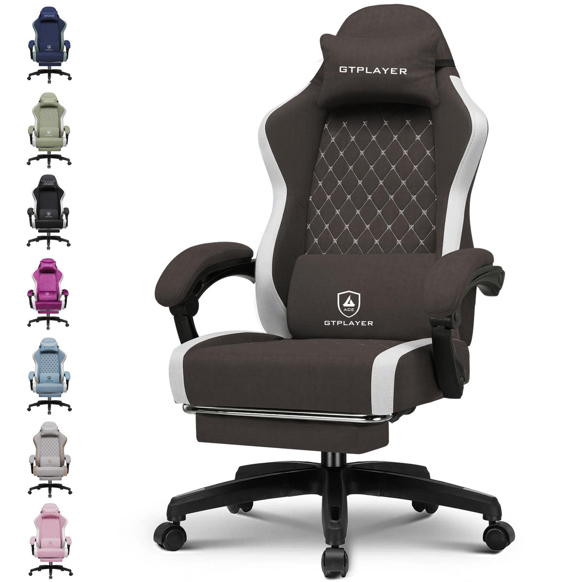 GTPLAYER Gaming Chair, Computer Office Chair with Pocket Spring Cushion, Linkage Armrests and Footrest, High Back Ergonomic Computer Chair with Lumbar Support Task Chair with Footrest(Black)