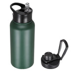 32 oz Insulated Water Bottle Bulk 8 Pack, Stainless Steel Sports Water Bottles with Straw Lid & Wide Mouth Lids, Double Walled Vacuum, Leak Proof, White