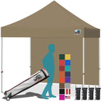 Eurmax USA 10x10ft Pop Up Canopy,Commercial Instant Tent for Outdoor Events,Patented No-Tip Rolling Storage Bag with 4 Sandbags,UV & Water Resistant,Heavy Duty Portable Shelter Gazebo,White