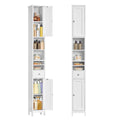 VASAGLE Tall Storage Cabinet with Lights, Slim, 11.8" W, Cloud White