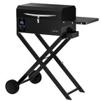 ONLYFIRE GRILLS BBQ Wood Pellet Grill Smoker with Foldable Cart, Blue GS342