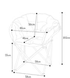 Lounge Chair, Fabric Stool Chair Lazy Couch Chair Lounge Chair Moon Chair Folding Chair Lunch Break Chair 65x65x93cm(Blue)