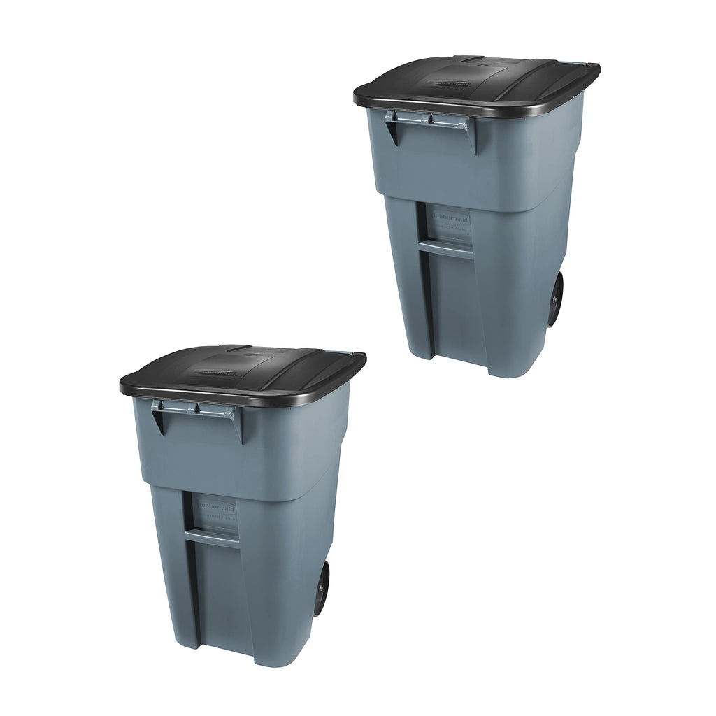 Rubbermaid Commercial Products Brute Rollout Trash Can, Gray, 65-Gallon