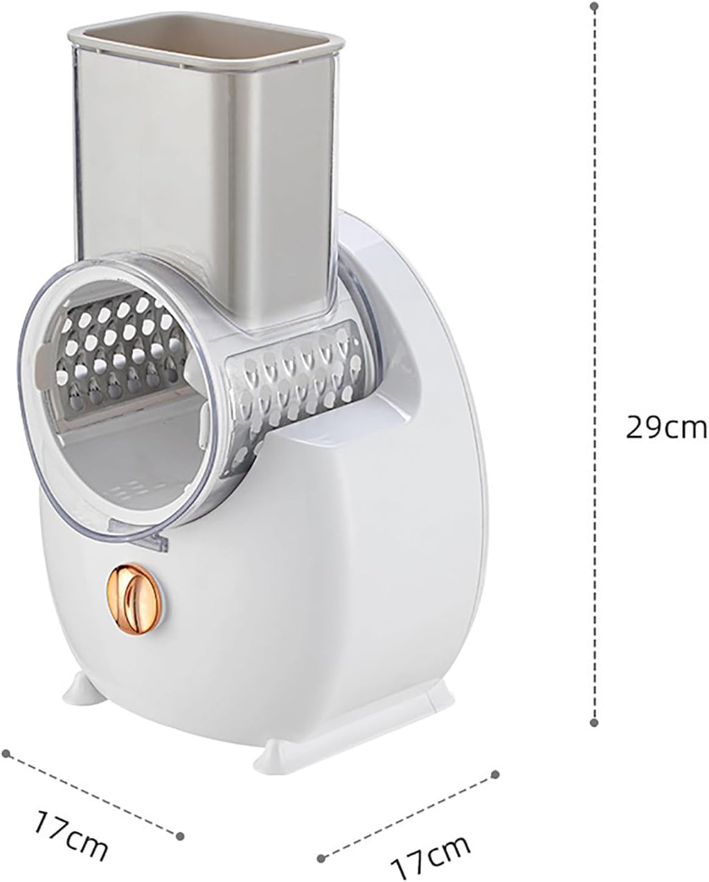 Electric Cheese Grater Vegetable Slicer, Rechargeable Rotary Grater Salad Maker with 3 Interchangeable Blades, Durable Material and Cutting Efficiently, for Kitchen, Camping, Restaurant