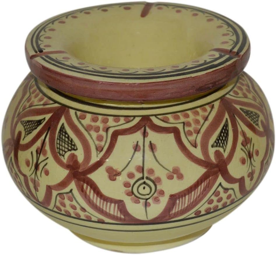 Cigar Ashtray Ceramic Outdoor Smokeless Patio Garden Extra Large - Light Brown