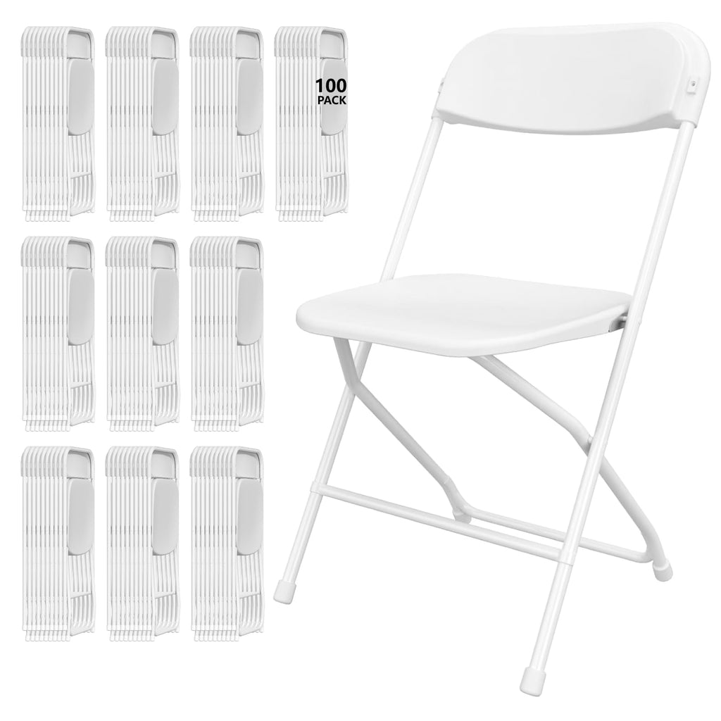 10 Pack White Folding Chairs for School Events Wedding Party Picnic