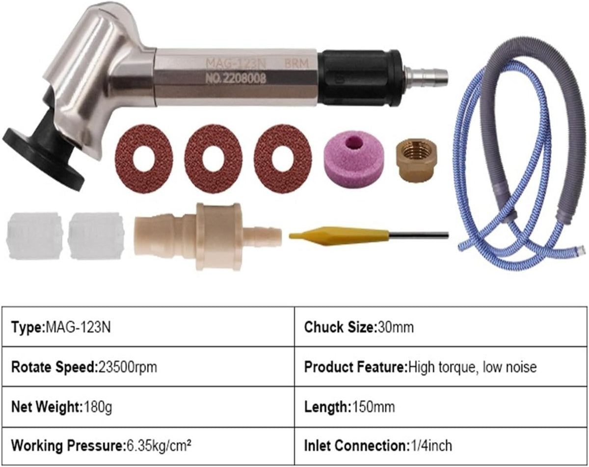 Micro Air Elbow Angle Grinder MAG-123N-121N-093N Pneumatic Grinder Pen Mini Grinding Machine Polishing Tool(MAG-123N)