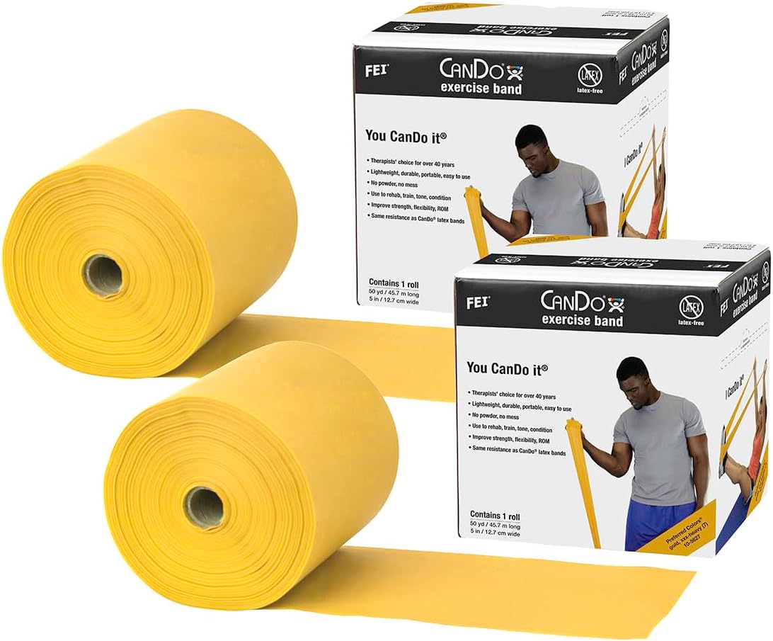 CanDo Twin-Pak Latex-Free Exercise Band, Tan, 100 Yard
