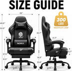 Video Gaming Chair for Adults with Footrest, Ergonomic Computer Chair,Black