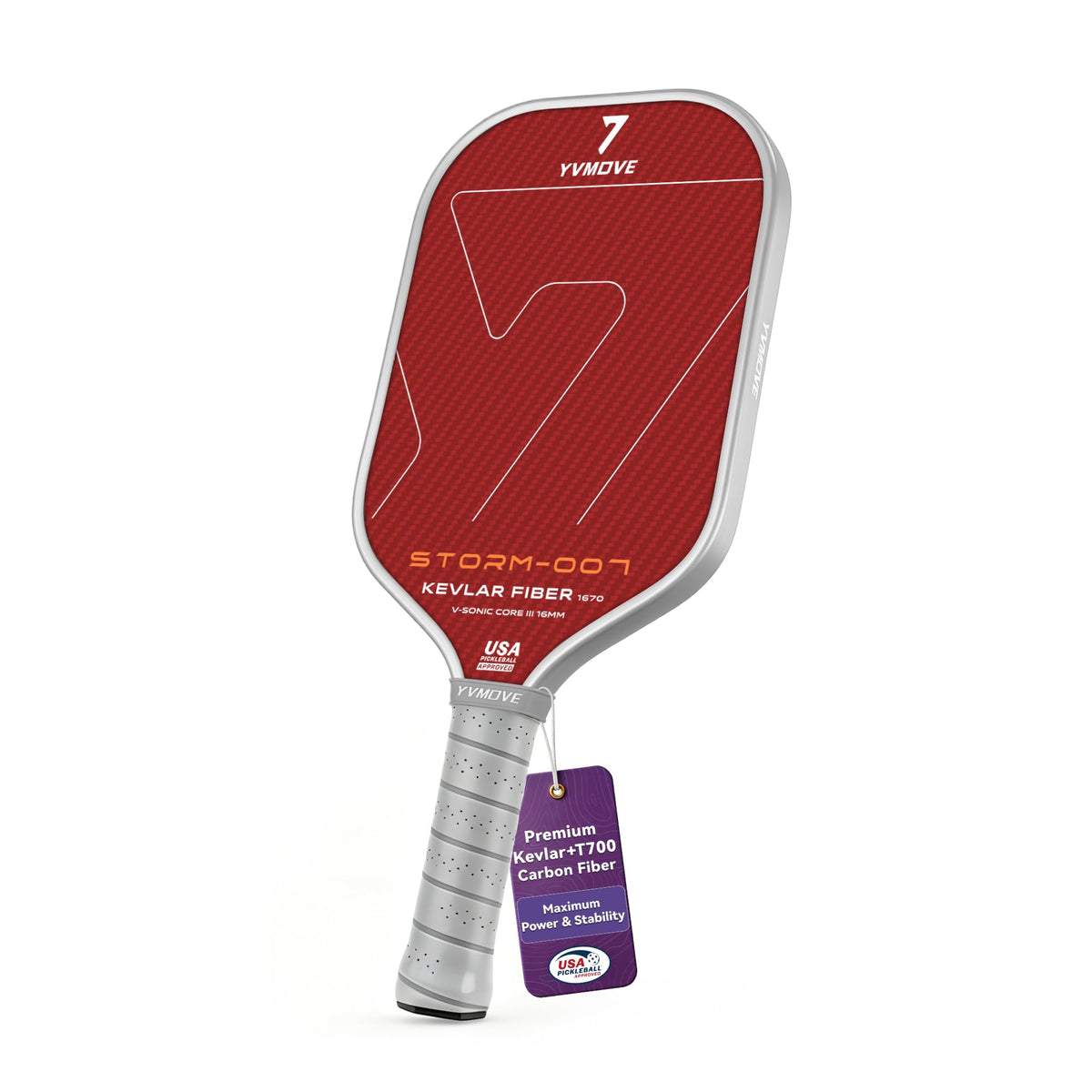 YVmove 16mm T700 Carbon Fiber Pickleball Paddle, USAPA Approved