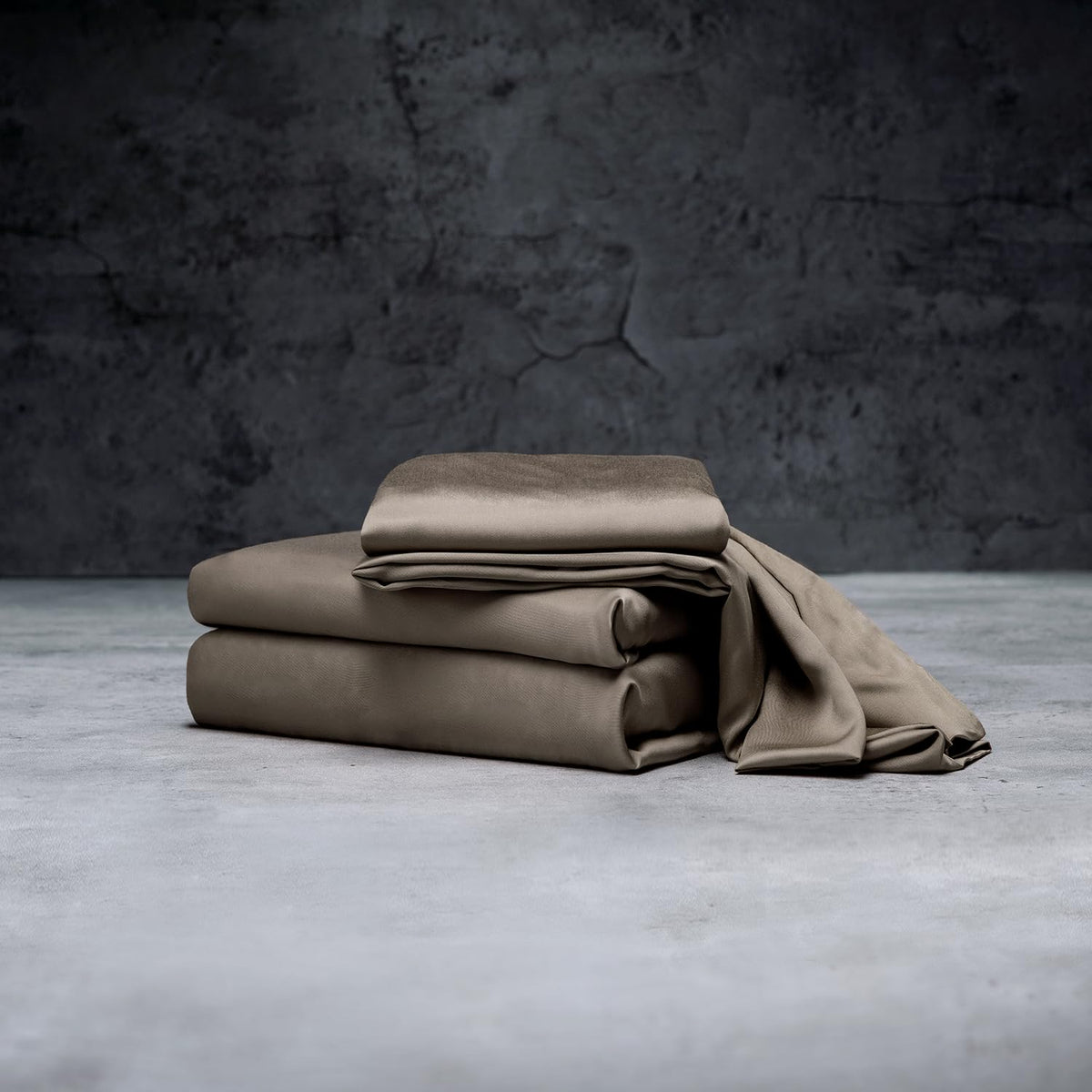 LUXOME Luxury Sheet Set | 100% Rayon (Viscose) from Bamboo | Queen Size - Charcoal | Deep Pockets | 4-Piece Set (Fitted, Flat, 2 Pillowcases)