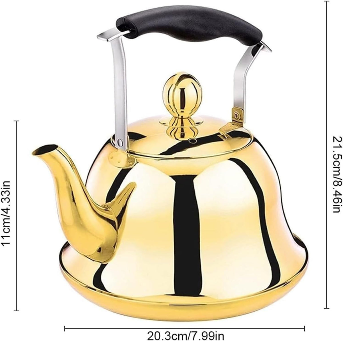 Gold Stainless Steel Whistling Tea Kettle for Stove Top - Cute and Functional Boiling Teapot(Rose Gold,4L)