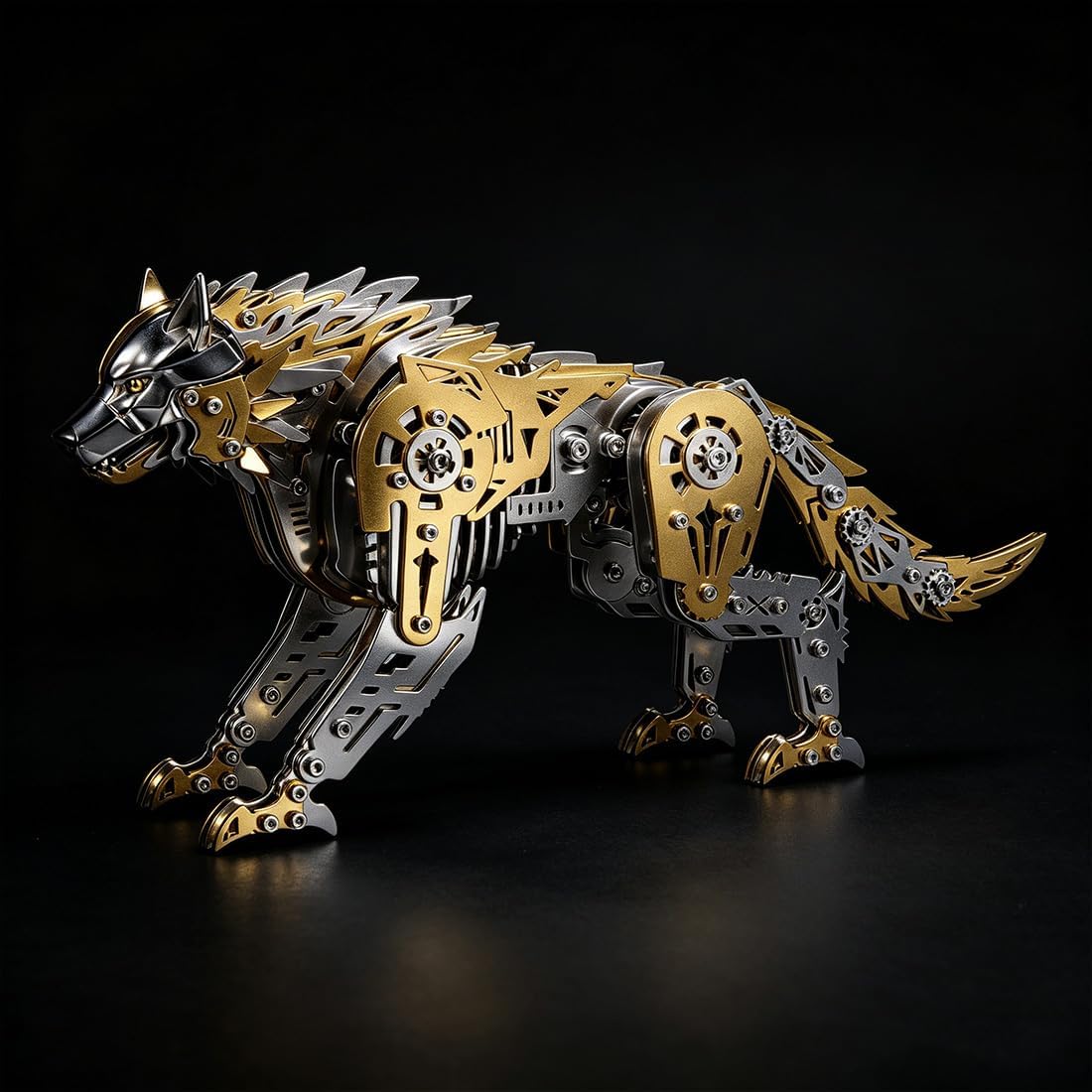 3D Metal Puzzle for Adults,Mechanical Wolf Puzzle Building Set，3D Metal Model Kit, Brain Teaser Puzzles DIY Assembling for Stress Relief - A Collectible Gift for a man
