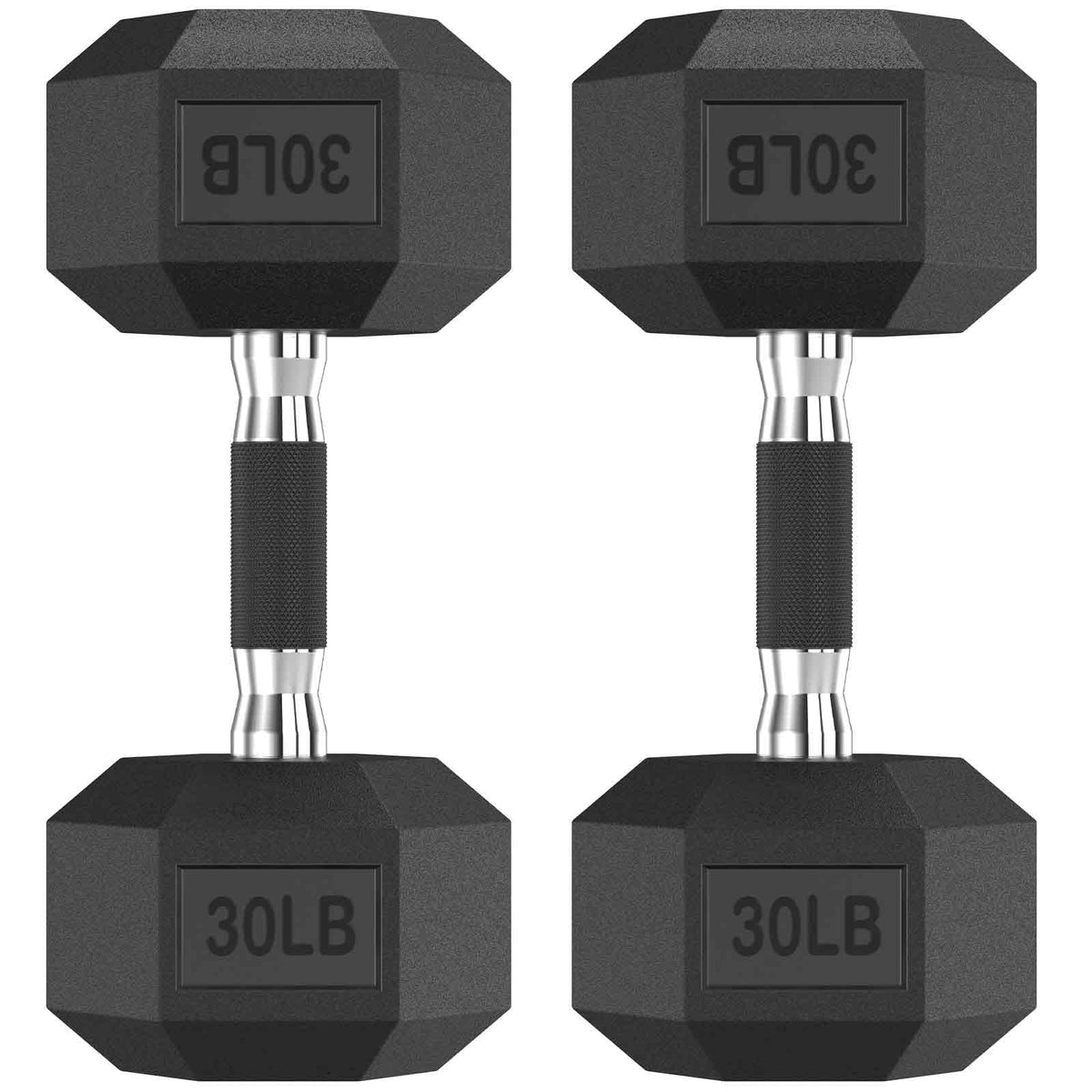 HANDBODE Hex Dumbbell Set of 2, Rubber Encased Fixed Dumbbells, 2.5-65 lb