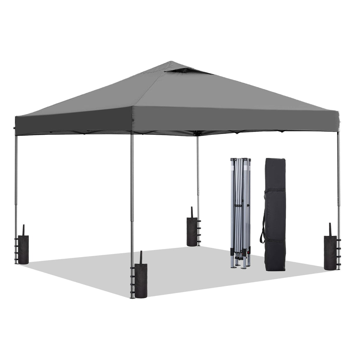GDY 10x10FT Pop-Up Canopy Tent — with 4-Side Walls & Vented Top, Portable Outdoor Event Tent for Garden, Poolside, Parks, Parties,Camping, Pink.