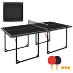 4.5FT/6FT/9FT Ping Pong Table Foldable, MDF Multi-Use Portable Table Tennis Table with Net, Paddles & Balls for Kids Teens Adults Indoor/Outdoor Game - Quick Assembly