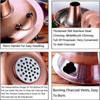 Chinese Charcoal Hot Pot, Food-grade Stainless Steel Hot Pot，Gold-13.4in