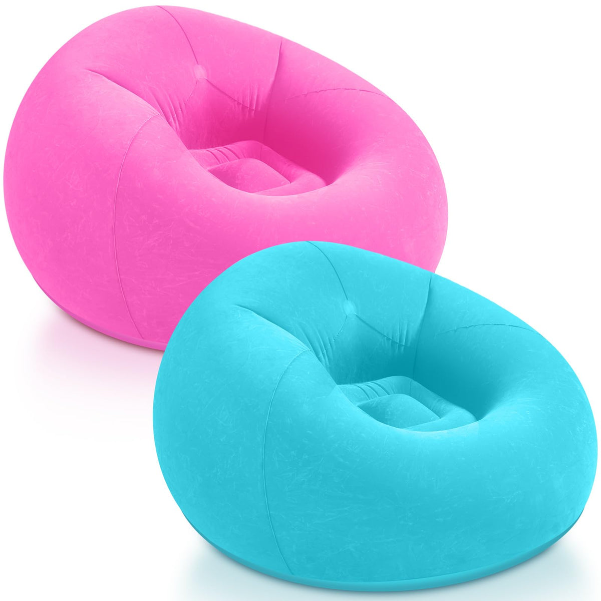 Realspring Inflatable Bean Bag Chairs,Coffee,4 Pcs