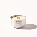 Refillable Coconut Soy Candle Gift Set | Reusable Wood Container + 2 Recyclable Refills (6.5 oz) | Unwind x2 | Non-Toxic Crackling Wood Wick