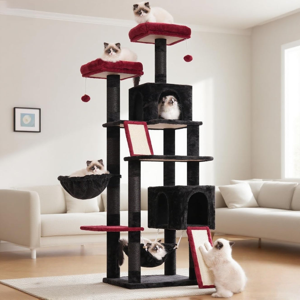 Gitelsnour Cat Tree, 71'' Tower for Large Cat with Scratching Post, GCT032G
