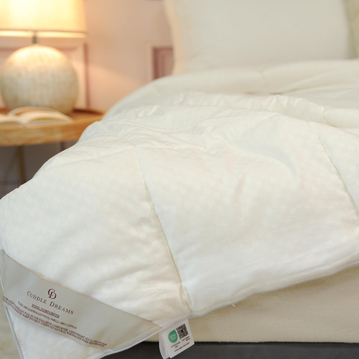 CUDDLE DREAMS Classic Wool Comforter (Midweight for All Season, Queen)