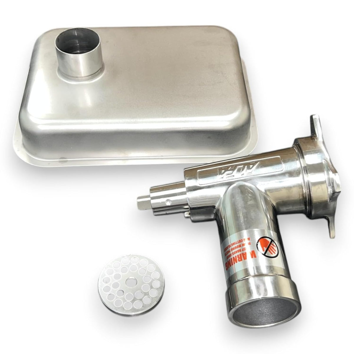 ALFA 12 SS CCA Stainless Steel Meat Chopper/Grinder Attachment | Complete Meat Grinder Attachment for Standard #12 Power Hub Meat Grinders