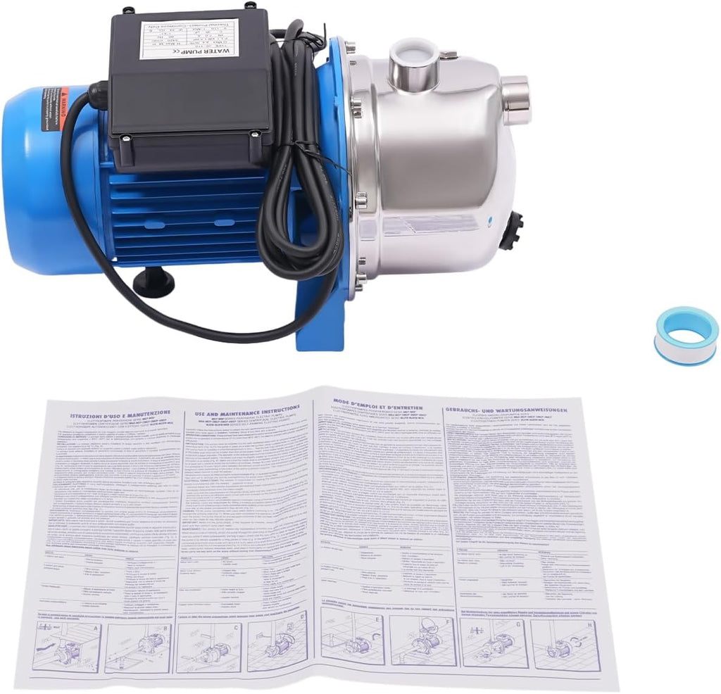 1.5 HP Shallow Well Pump 1.5KW Shallow Well Jet Pump 15 GPM 157.5ft Lift Electric Sprinkler Booster Pump for Garden Lawn Home Irrigation Pressure Booster Pump
