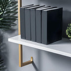 Industrial Wall Mounted Bookshelf Wall Shelf Rack Shoe Store Shoe Rack Wall-Mounted Bookshelf Wrought Iron Bag Rack Multi-Layer Clothing Store Decoration White Gold 31.5" L x 9.8" W x 29.9" H