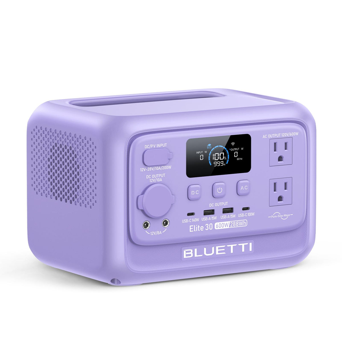 BLUETTI Elite 30 V2 Portable Power Station 288Wh 600W LFP Solar Generator