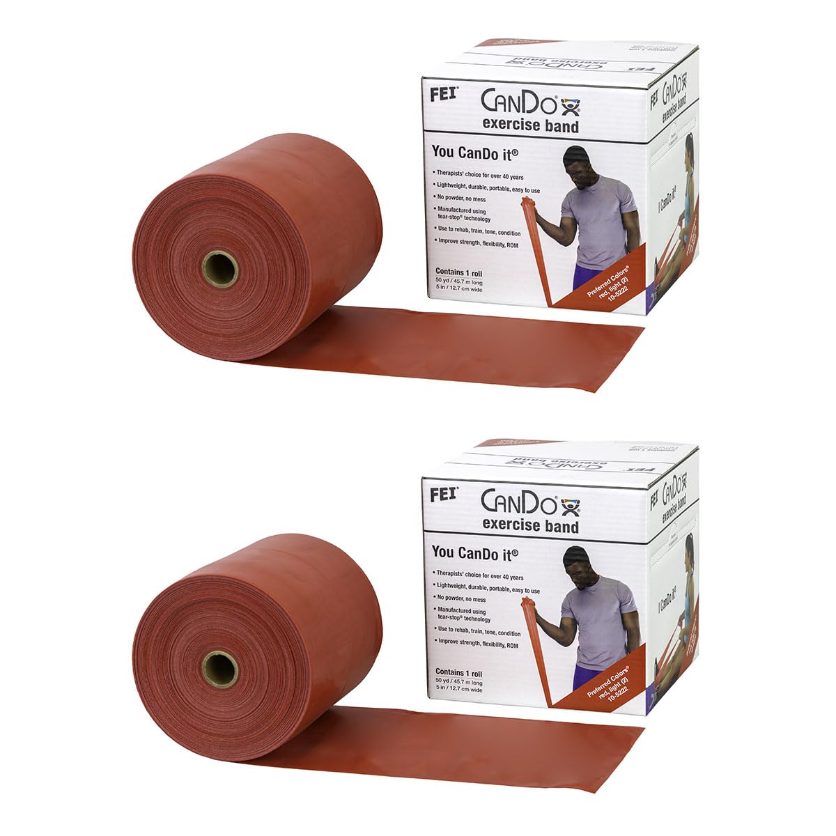 CanDo Twin-Pak Exercise Band, Blue, 100 Yard