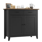 HORSTORS Farmhouse Kitchen Storage Cabinet, Small Buffet, Coffee Bar, Black