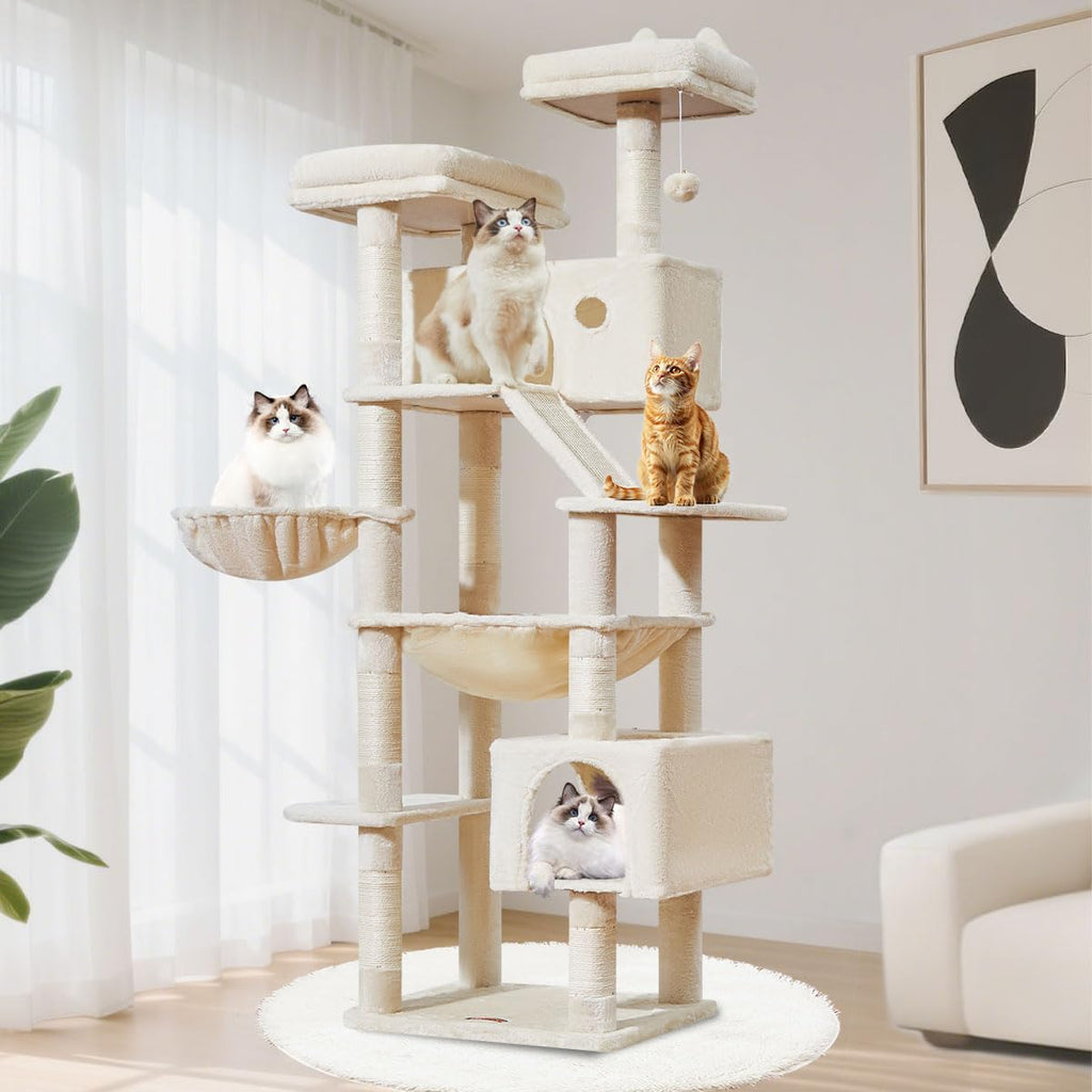 Taoqimiao Cactus Cat Tree, 71 in Extra Large Cat Tower for Indoor Cats