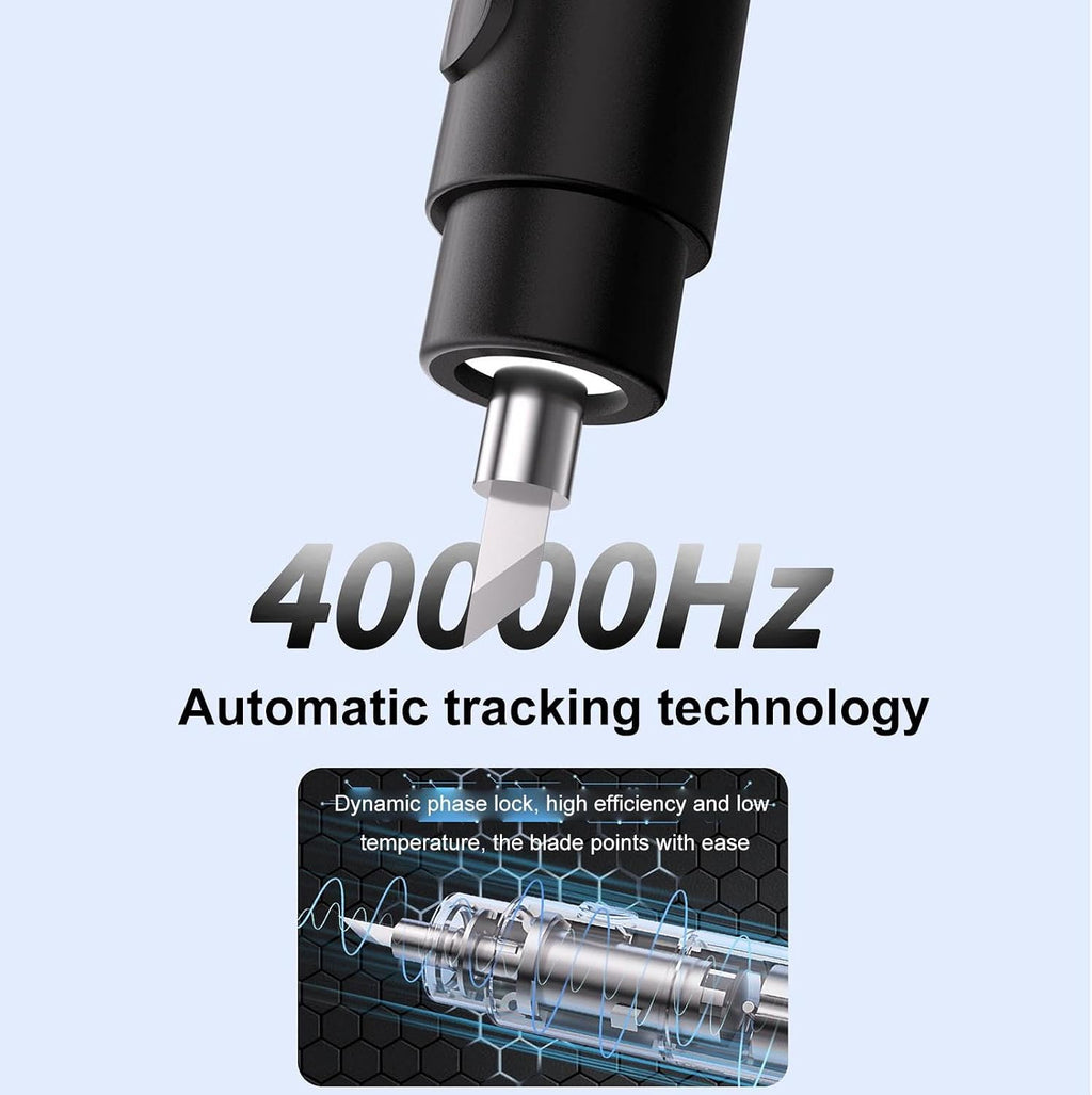 fosa Ultrasonic Cutter, 40 KHz, 3 Speed Adjustable with Alloy Blade Tip, Ultrasonic Knife, for 3D Printing, Plexiglass PCB Carbon Fiber Leather (FS-S1)