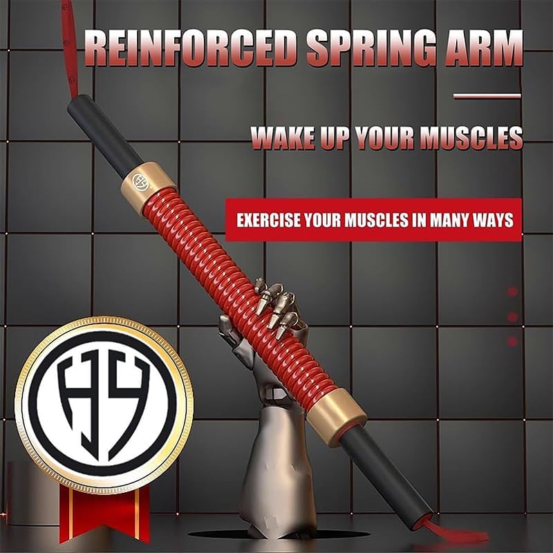 HAOYING Red Power Twister Bar Arm Shoulder Upper Body Chest Builder Strengthener Spring Exercise Bicep Blaster 60 kg - 130 kg