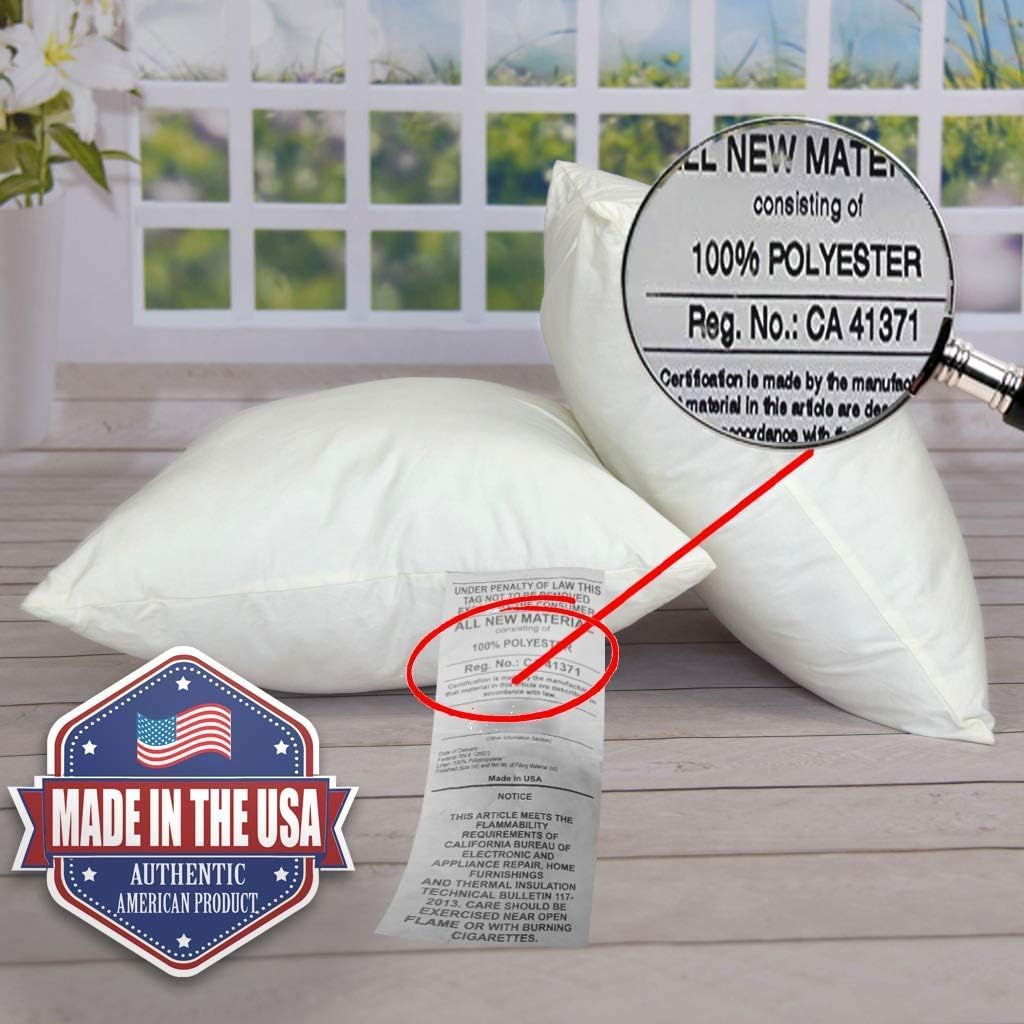 MSD 3 Pack Pillow Insert 30X30 Hypoallergenic Square Form Sham Stuffer Standard White Polyester Decorative Euro Throw Pillow Inserts for Sofa Bed - Made in USA (Set of 3) - Machine Washable and Dry