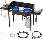 2-Burner Propane Camp Stove, High Pressure Outdoor Gas Burner