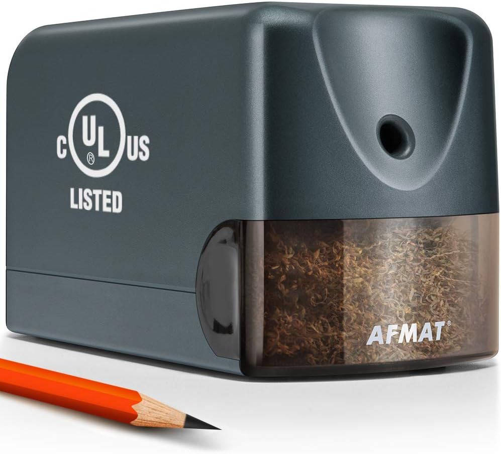 AFMAT Heavy Duty Electric Pencil Sharpener, 2 Pack (Gray + Blue)