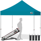 Eurmax USA 10x10ft Pop Up Canopy,Commercial Instant Tent for Outdoor Events,Patented No-Tip Rolling Storage Bag with 4 Sandbags,UV & Water Resistant,Heavy Duty Portable Shelter Gazebo,White