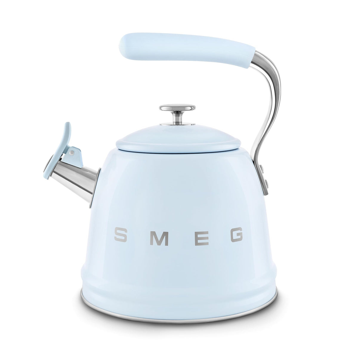 SMEG Stovetop Whistling Kettle – 50s Retro Style, 2.3 Liter (10 Cup / 2.4 Quart) Stainless Steel Tea Kettle with Iconic Design & Whistle – Premium Kitchen Statement Piece-Black