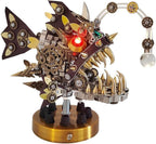 3D Metal Puzzle Mechanical Lantern Fish Model Kit with Color Changing Lamp