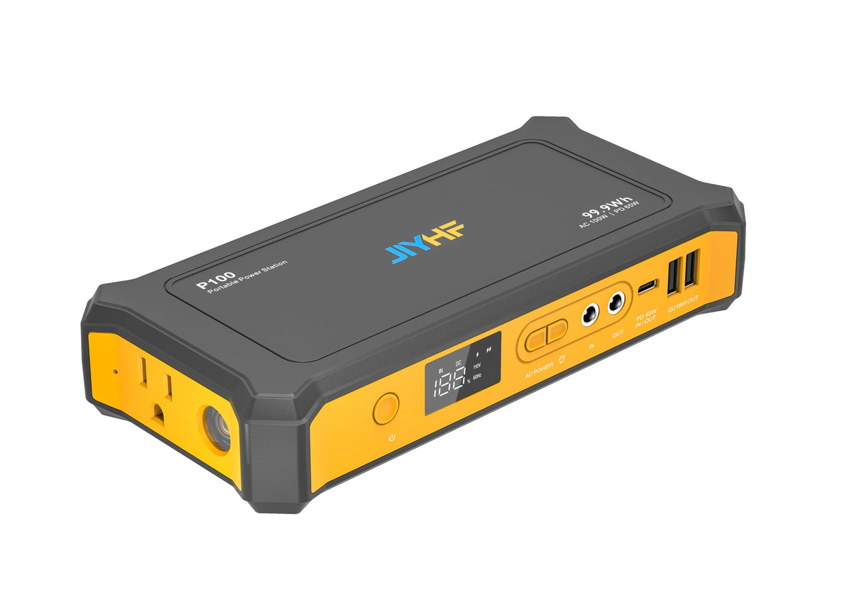 JIYHF Portable Power Station with AC Outlet - 99.9Wh Backup Battery, 100W AC & 65W USB-C PD Fast Charging Ideal for Outdoor Work