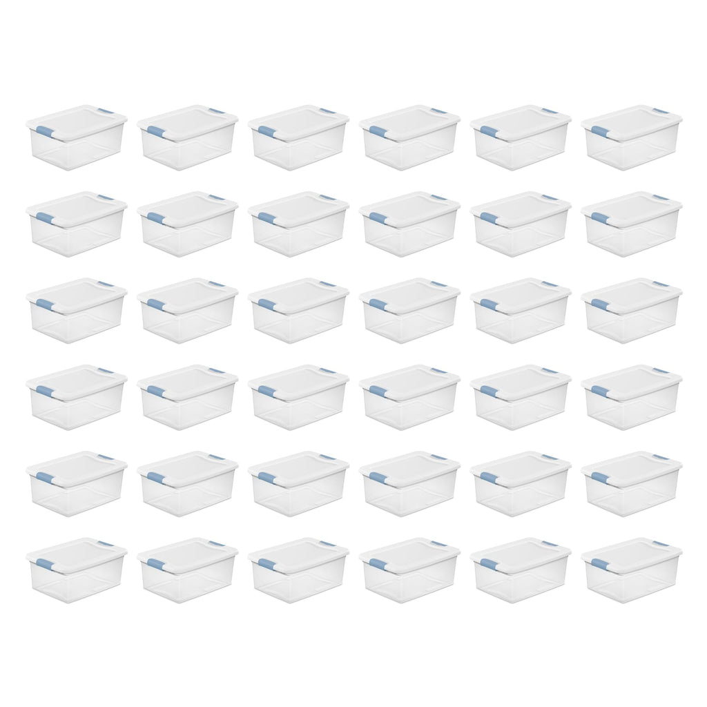 Sterilite Latching Box with Lids for Home and Office, 32 Quart, 6-Pack