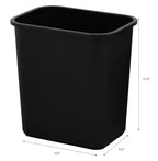 United Solutions 7.7 Gallon Trash Wastebasket, 12 Pack, Black, Under Desk