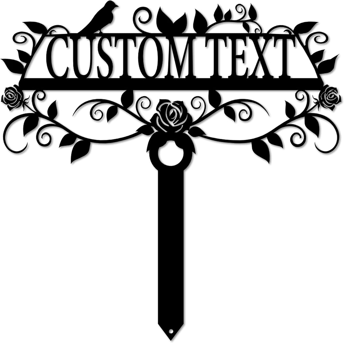 Lewis Design Company Rose Garden Custom Stake (25" W x 25" H, Black)