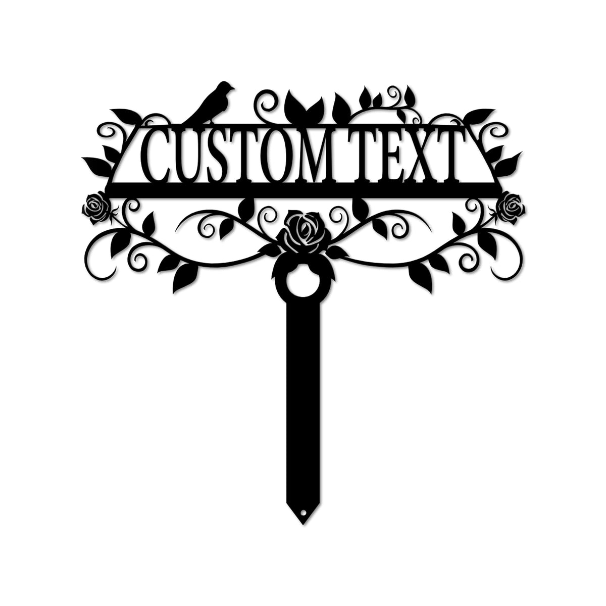 Lewis Design Company Rose Garden Custom Stake (25" W x 25" H, Black)