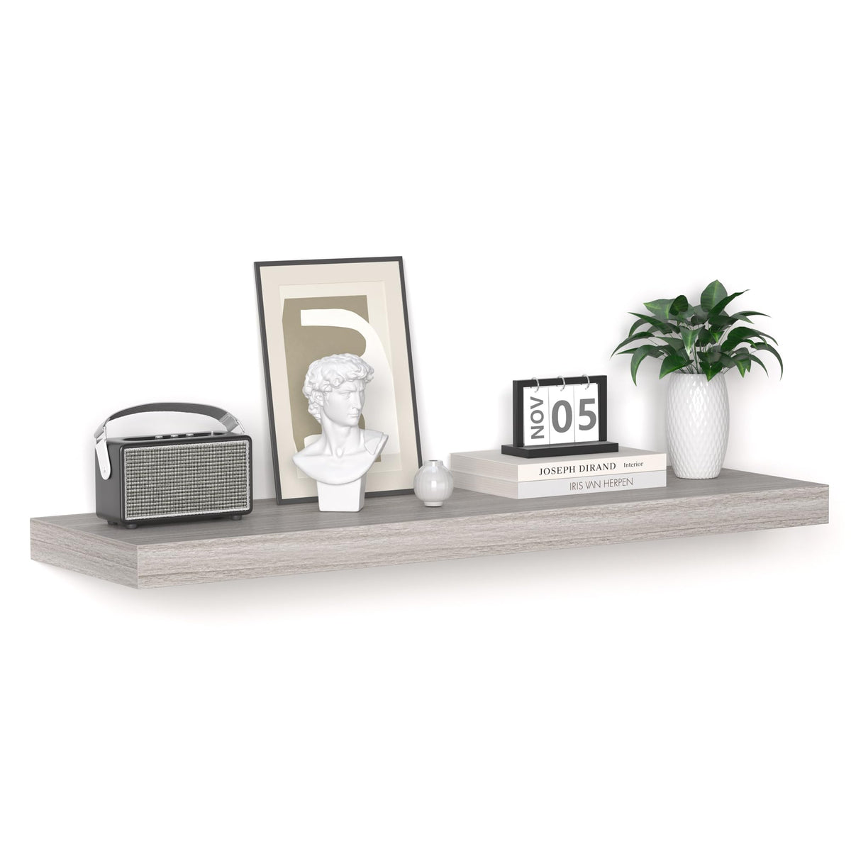 Fun Memories Floating Shelves - 2 Pack 12 Inch Rustic Wooden Wall Shelves - Extra Deeper & Thicker Wall Mounted Storage Shelf for Living Room, Kitchen, Farmhouse - 36" W x 12" D x 1.8" H - Brown