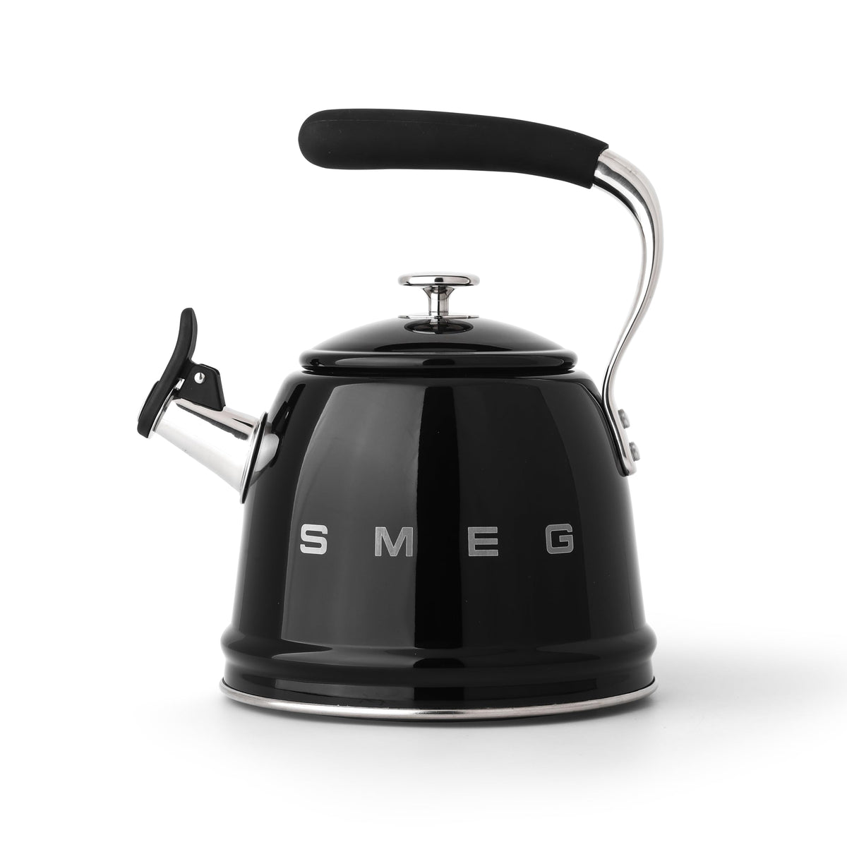 SMEG Stovetop Whistling Kettle – 50s Retro Style, 2.3 Liter (10 Cup / 2.4 Quart) Stainless Steel Tea Kettle with Iconic Design & Whistle – Premium Kitchen Statement Piece-Cream
