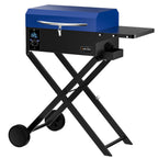 ONLYFIRE GRILLS BBQ Wood Pellet Grill Smoker with Foldable Cart, Blue GS342